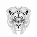 Lion with snakes around it tattoo design idea