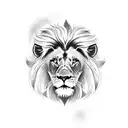 Lion with snakes around it tattoo design idea