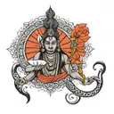 mahadev and quote in sanskrit tattoo design idea