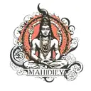 mahadev and quote in sanskrit tattoo design idea
