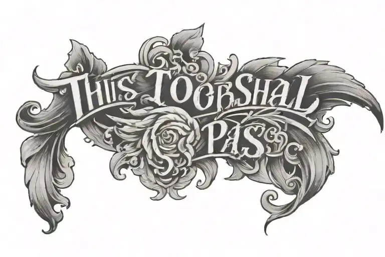 This Too Shall Pass' written tattoo design idea