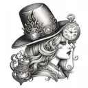 Dark alice in wonderland tattoo design idea