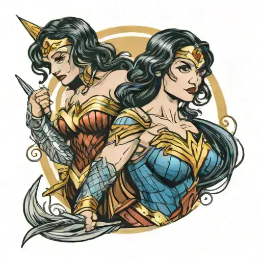 wonder woman tattoo design idea
