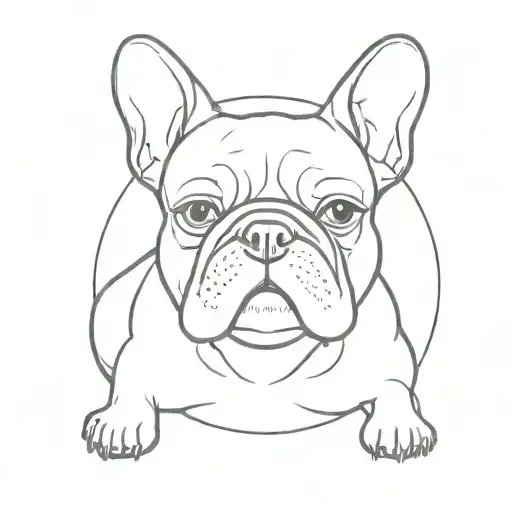 Minimalist tattoo of a French bulldog dog tattoo design idea