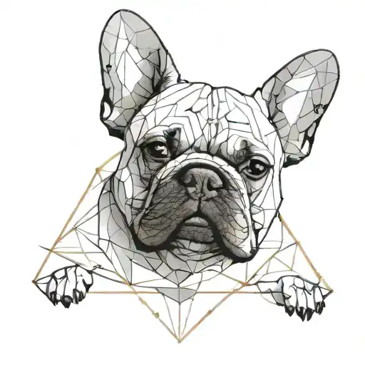 Minimalist tattoo of a French bulldog dog tattoo design idea