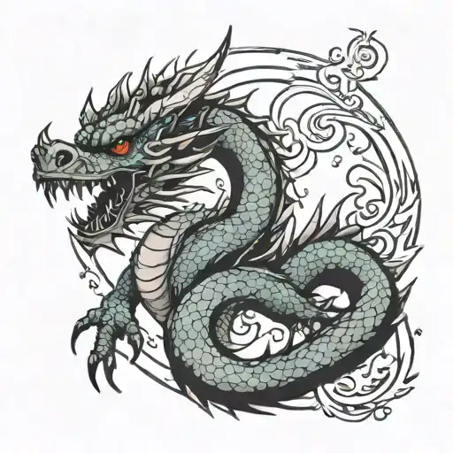 earth dragon tattoo design idea