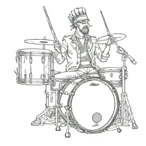 marching band bass drum player tattoo design idea