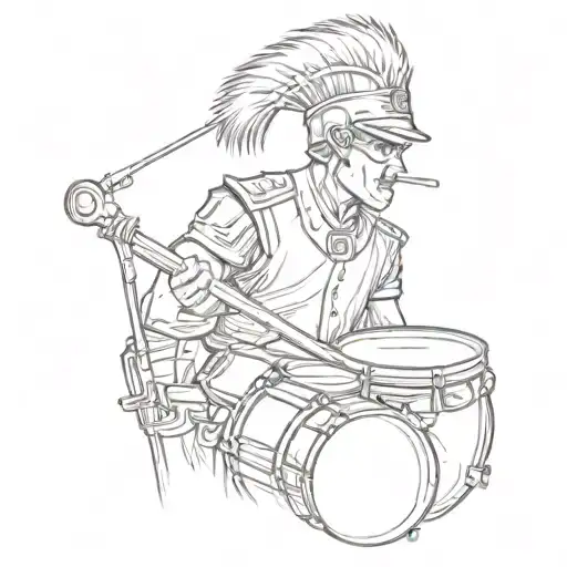 Sketch \Marching Band igralec bas bobnaSketch \Marching Band igralec bas bobna  