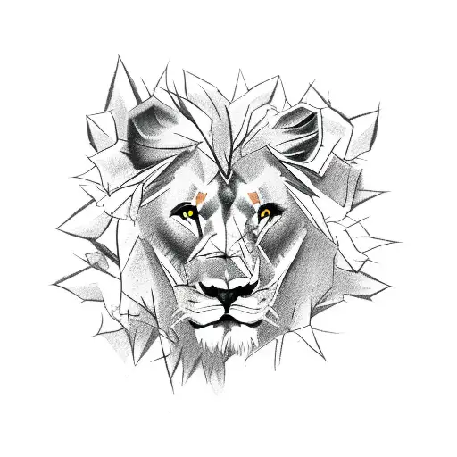 lion and rose thorns   dark shadowy for upper arm tattoo design idea