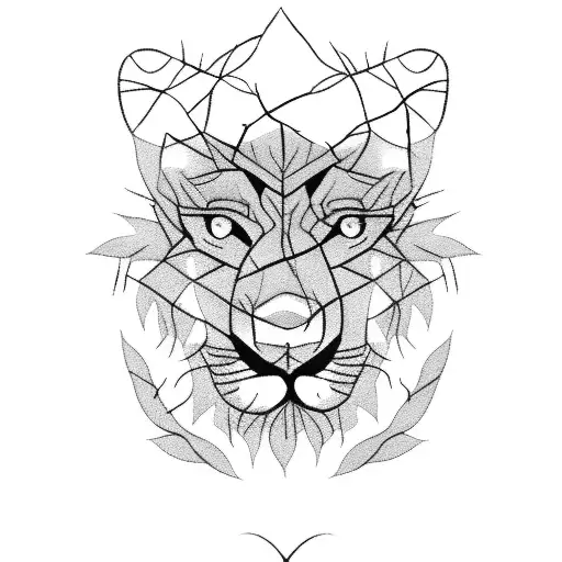 lion and rose thorns   dark shadowy for upper arm tattoo design idea