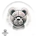 teddy bear holding an m16 gun tattoo design idea