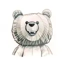 a cute teddy bear standing and holding an m16 gun tattoo design idea