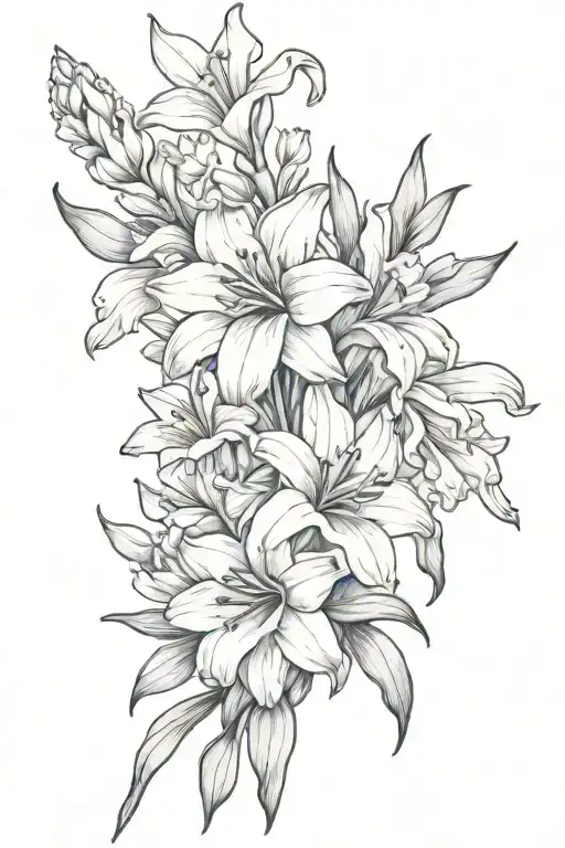 gladiolus and daffodil bouquet tattoo tattoo design idea