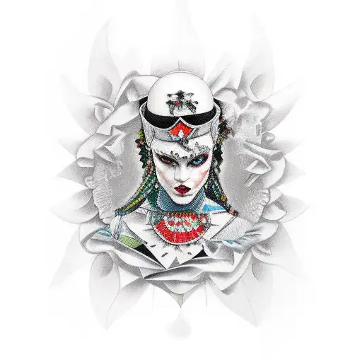 Harlequin tattoo design idea