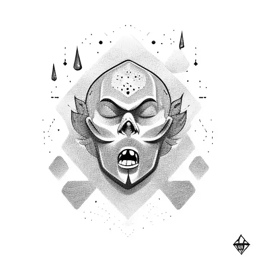 happy sad mask  tattoo design idea