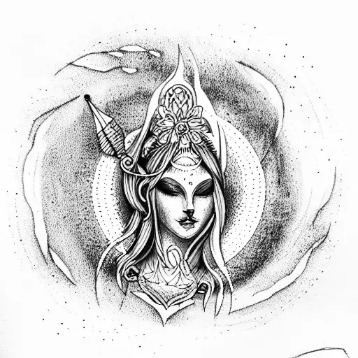 Goddess Themis tattoo design idea