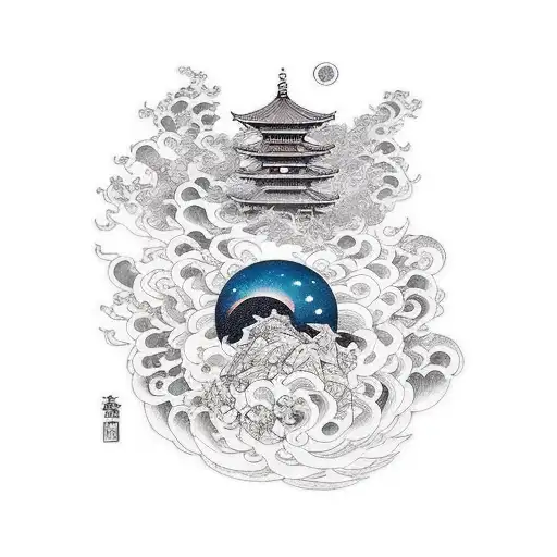 vast universe, small existence tattoo design idea