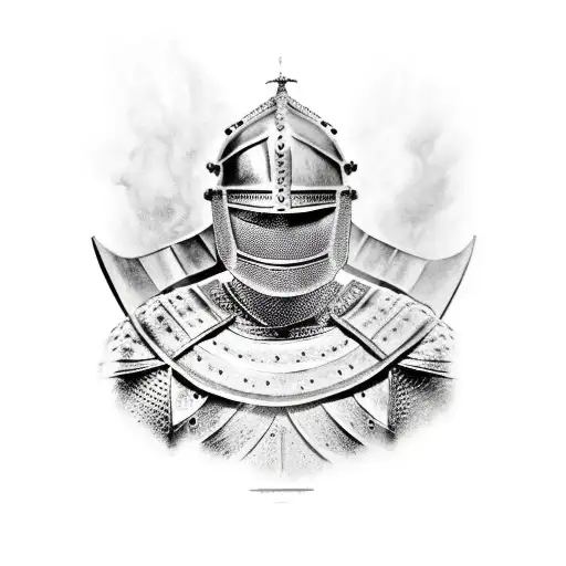  roman knight tattoo design idea