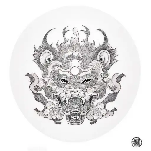 foo dog tattoo design idea