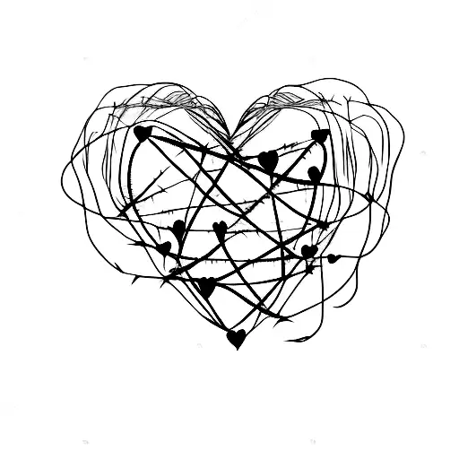 barbed wire heart tattoo design idea