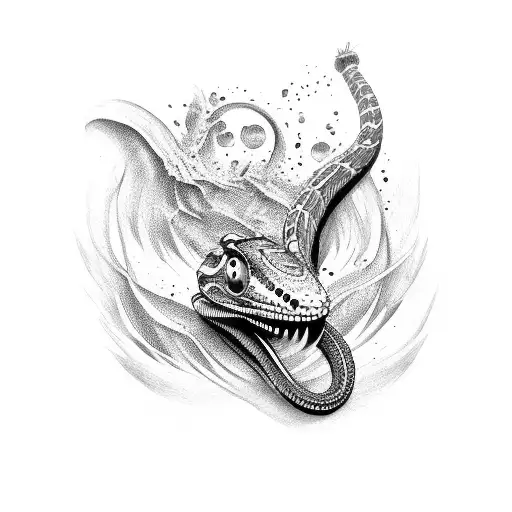 Cobra e concha tattoo design idea