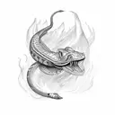 Cobra e concha tattoo design idea