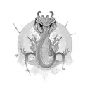 Cobra e concha tattoo design idea