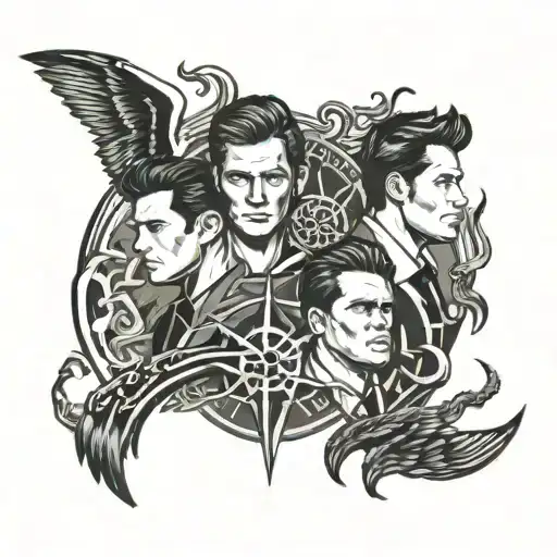 tv show supernatural full sleeve tattoo tattoo design idea