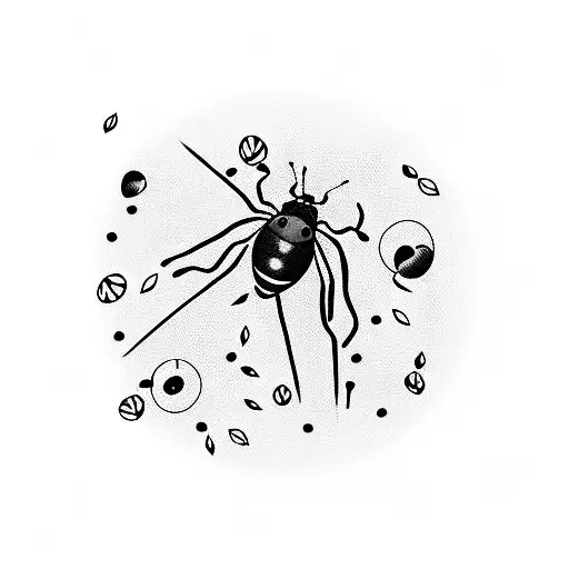 plum blossoms with ladybugs all over  the stems the branches tattoo design idea