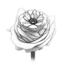 A detailed sketch of a surgeon's hands holding a blooming flower tattoo design idea