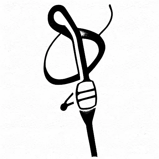 Fender CD-140SCE with a tangled microphone and drum sticks tattoo design idea