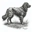 side veiw large majestic feild spaniel dog breed tattoo design idea