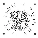 Keith Haring arm babd tattoo design idea