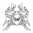 Incorporate a flowing water element that wraps around the Cancer crab symbol.  tattoo design idea