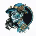 blue makeup tattoo design idea