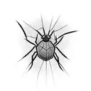 Cobweb with a spider coming down tattoo design idea