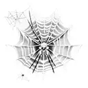 Cobweb with a spider coming down tattoo design idea