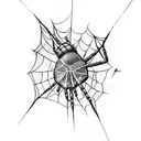 Cobweb with a spider coming down tattoo design idea