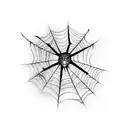 Cobweb with a spider coming down tattoo design idea