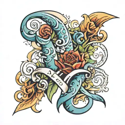 With Alphabet V and S tattoo design idea