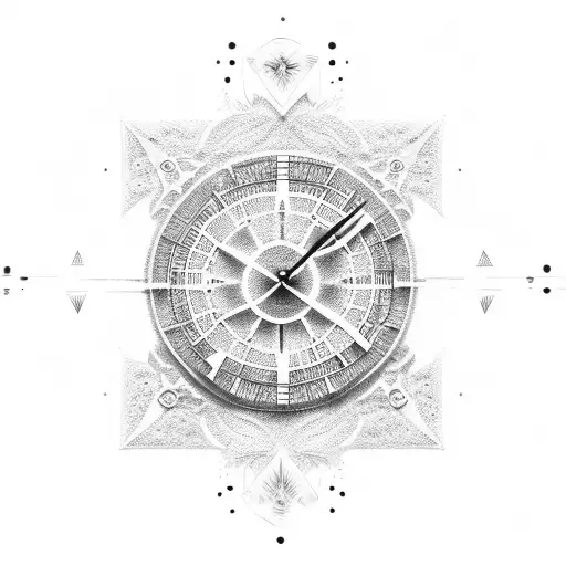 sand clock tattoo design idea