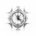 sand clock tattoo design idea