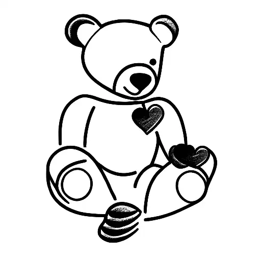 teddy bear honey tattoo design idea