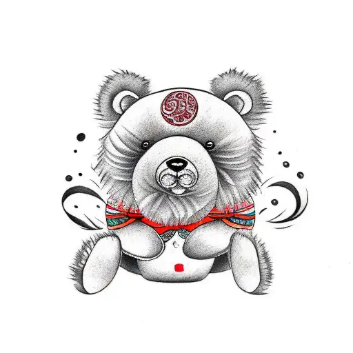 teddy bear tattoo design idea