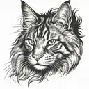 Maine coon cat tattoo design idea