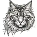 Maine coon cat tattoo design idea