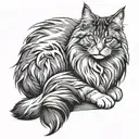 Maine coon cat tattoo design idea