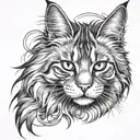 Maine coon cat tattoo design idea