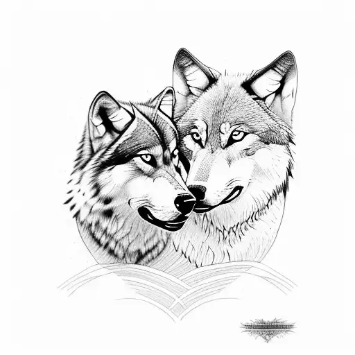 Buy Black Wolf White Wolf Tribal Stickers Online in India - Etsy