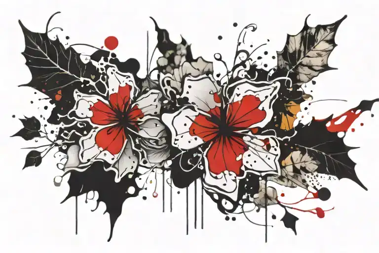 5 leaf black clover tattoo inspired tattoo design idea